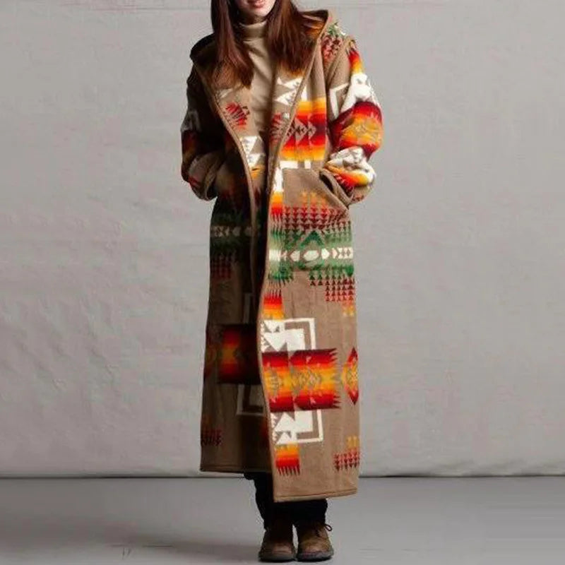Langer Ethno-Mantel Boho-Chic Damen