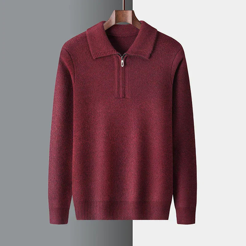 Herren Strickpullover Winter Warm Halbzipper - IdealeKleiden