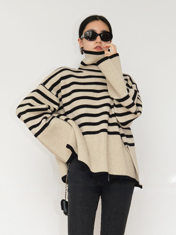 Stilvoller Streifenpullover Damen