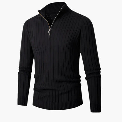 Elegantes Strickoberteil Mit Stehkragen Und Halbzipper