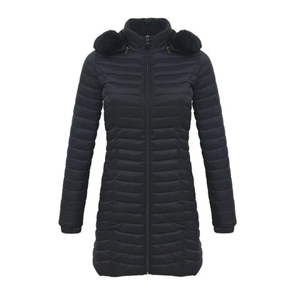 Elegante Winterjacke Slim Fit mit Pelzkapuze