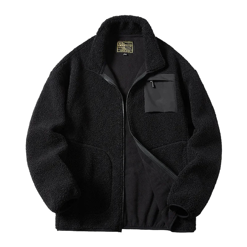 Unisex Fleecejacke Outdoor Stil Reißverschluss