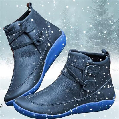 Elegante Damenstiefel Leder Warm - IdealeKleiden
