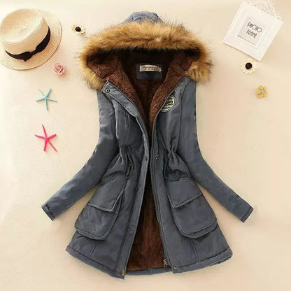 Herbst Winter Jacke Damen Slim Fit Gepolstert