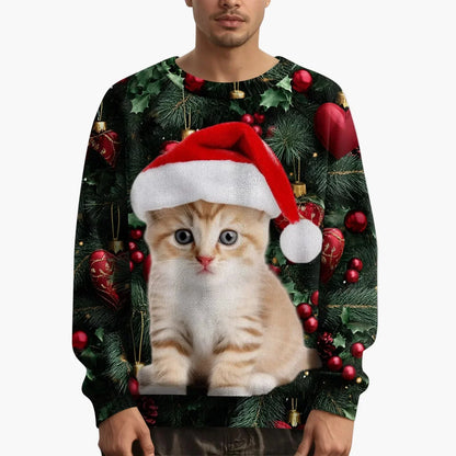 Weihnachtspullover Katzenmotiv Festlich