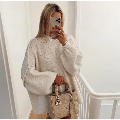 Bequemer Oversized Pullover Damen Weich