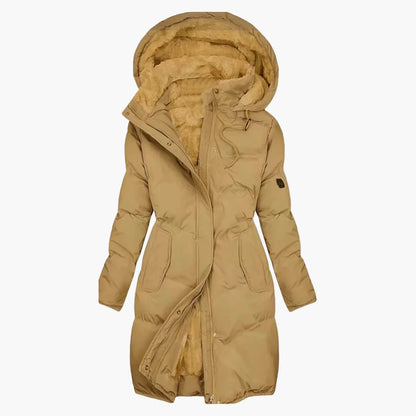 Winterjacke Lang Kapuzenmantel Warm Gepolstert Damen