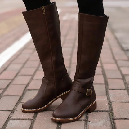 Hohe Bikerstiefel Schnürsenkel Blockabsatz