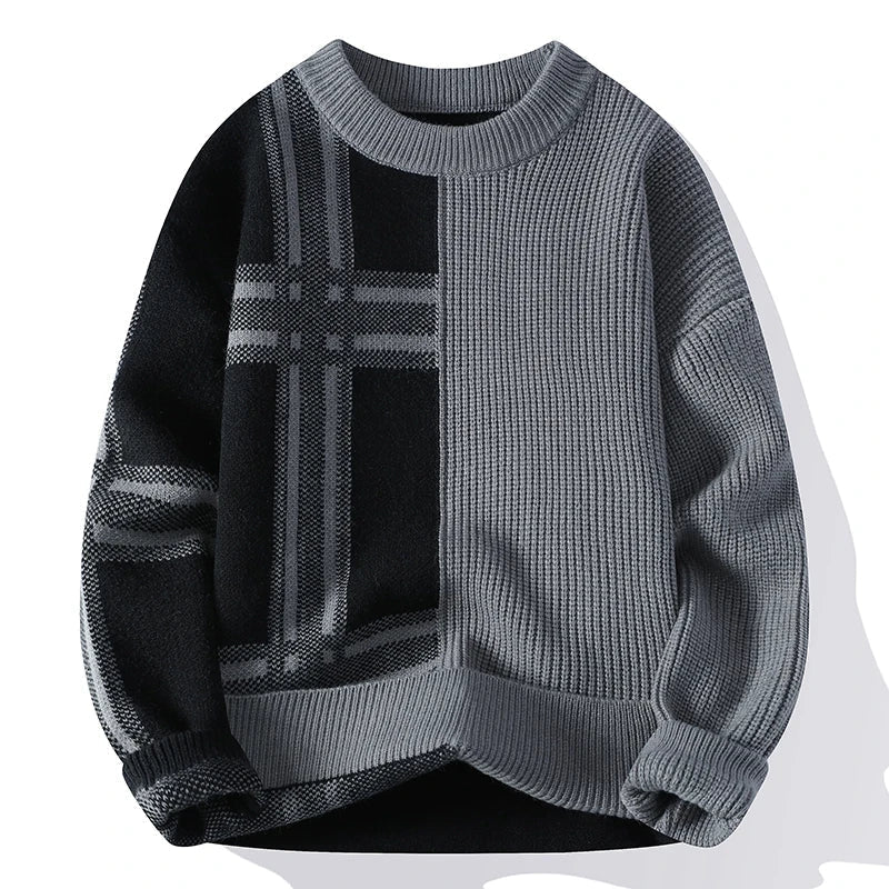 Herren Winter-Pullover Colorblock-Design Modern