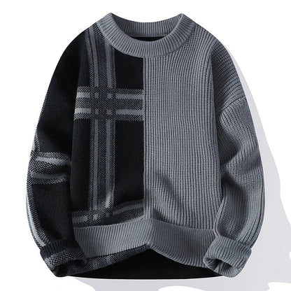 Herren Winter-Pullover Colorblock-Design Modern