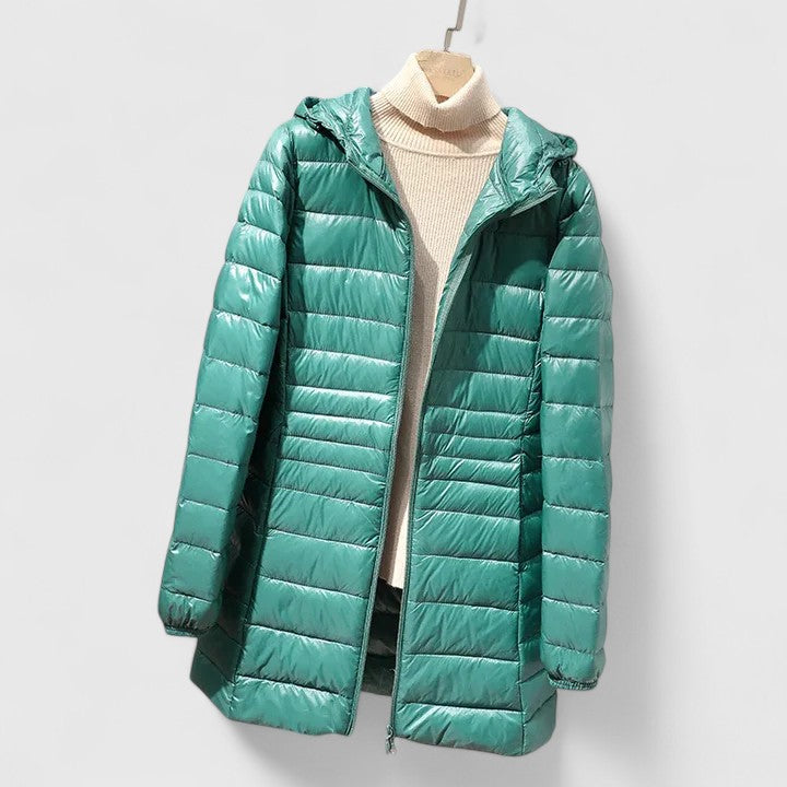 Damen Steppmantel Winter Warm Reißverschluss