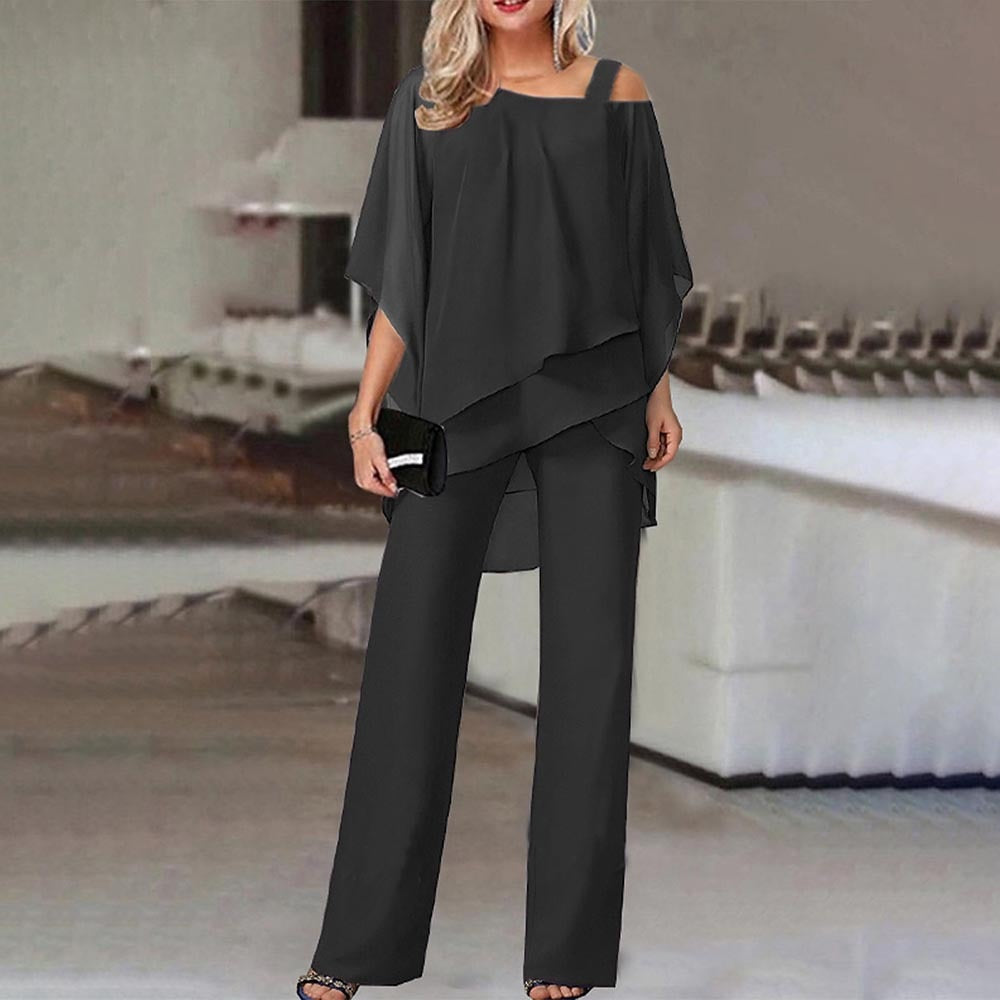 Damen Zweiteiler Set | Elegant Cold Shoulder Outfit - IdealeKleiden