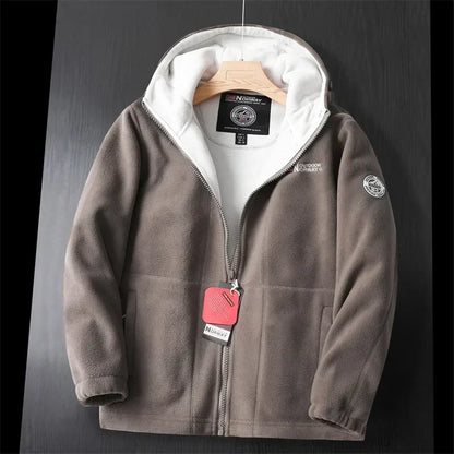 Warme Winterjacke Kapuze Reißverschluss