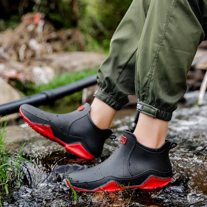 Damen Gummistiefel Knöchelhoch Wasserdicht Rutschfest - IdealeKleiden