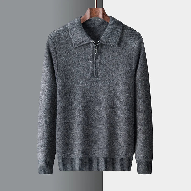 Herren Strickpullover Winter Warm Halbzipper