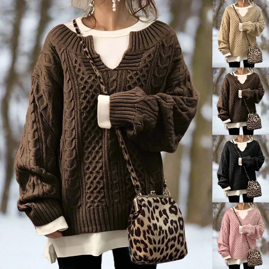 Große Strickpullover Weich Wolle Übergröße - IdealeKleiden