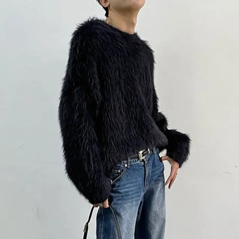 Luxus Pullover Einfarbig Langärmlig Damen