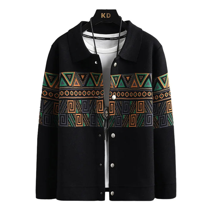 Herren Parka Jacke Modern Schwarz