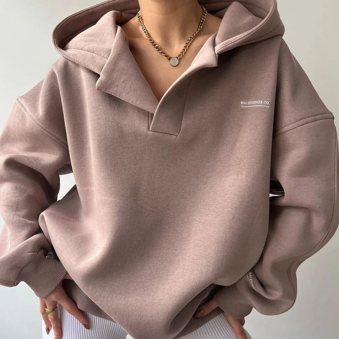 Damen Komfort Sweatshirt Kapuze Langarm - IdealeKleiden
