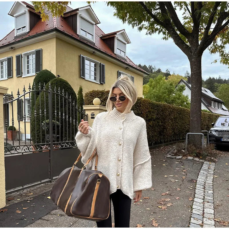 Übergroße Cardigan Frauen Bequem Oversized