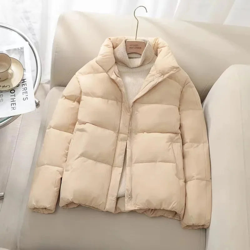 Winterjacke Warm Gequiltet Reißverschluss