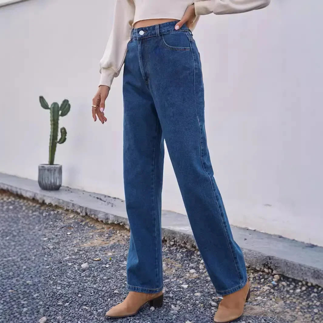 Damen Jeans Gerade Bein Casual - IdealeKleiden