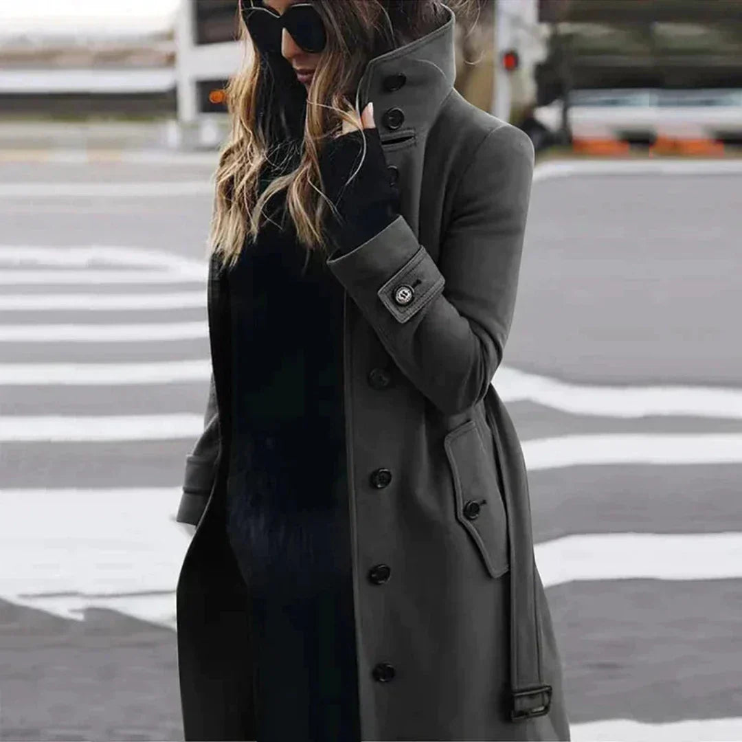 Damen Wintermantel Elegant mit Gürtel