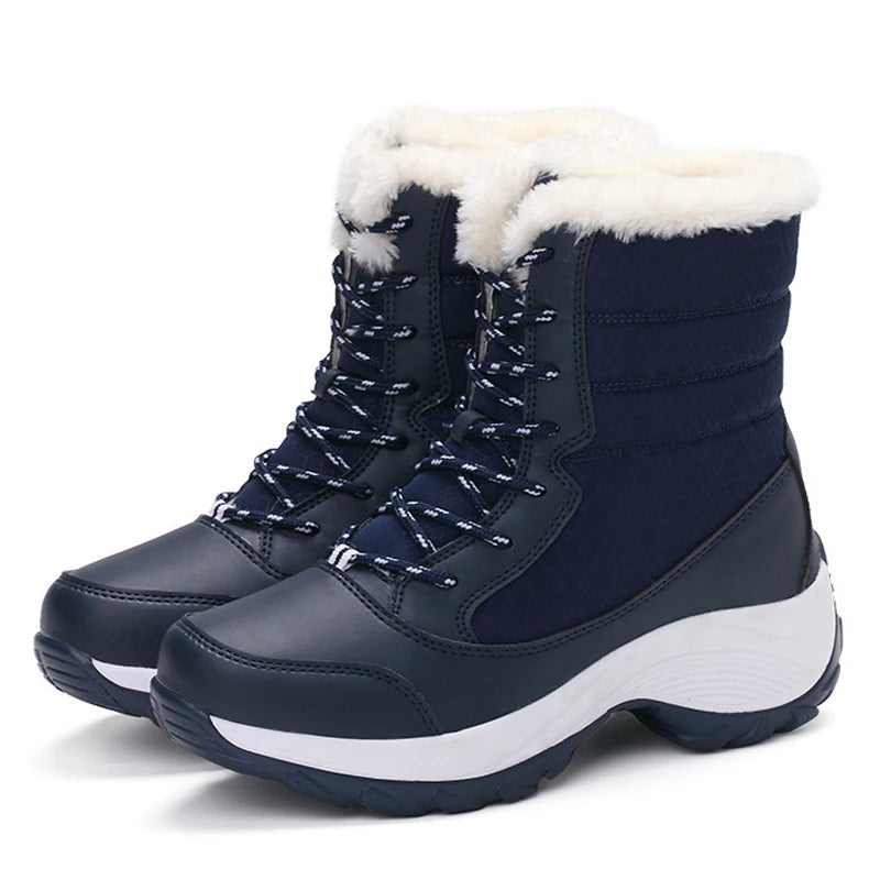 Winterstiefel Damen - Gefüttert - Wasserabweisend - Plattformsohle