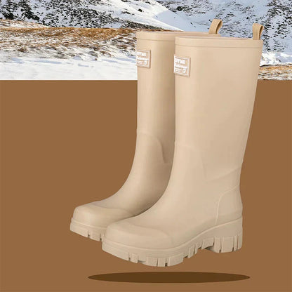 Damen Chelsea Stiefel Wasserdicht Blockabsatz