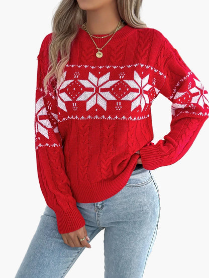 Weihnachts-Pullover Norweger Muster Warm