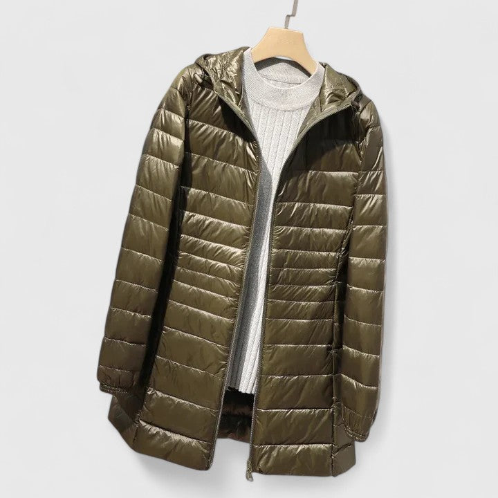 Damen Steppmantel Winter Warm Reißverschluss