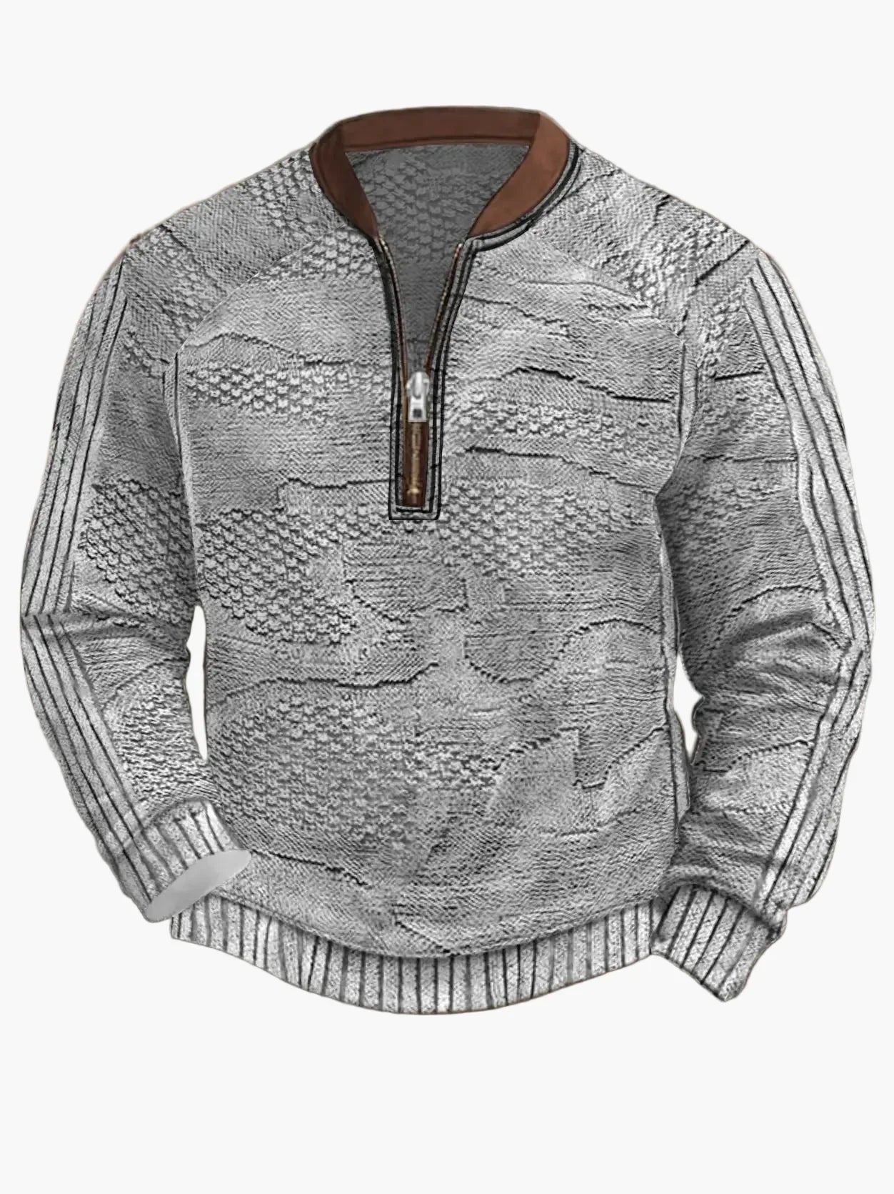 Herren Strickpullover Reißverschluss Modern