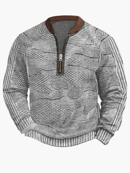 Herren Strickpullover Reißverschluss Modern