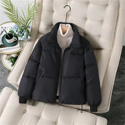 Warme Pufferjacke Winter Stehkragen