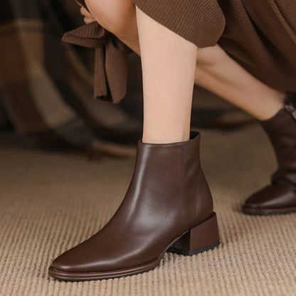 Stilvolle Stiefeletten Chunky Absatz Damen