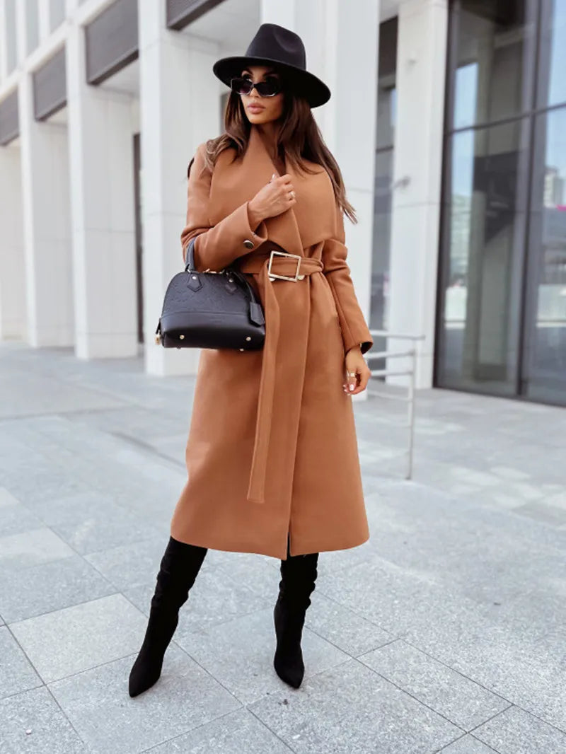 Frauen Wintermantel Langärmelig Elegant