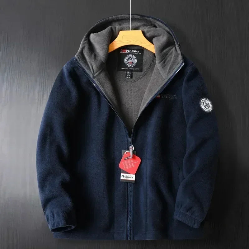 Warme Winterjacke Kapuze Reißverschluss