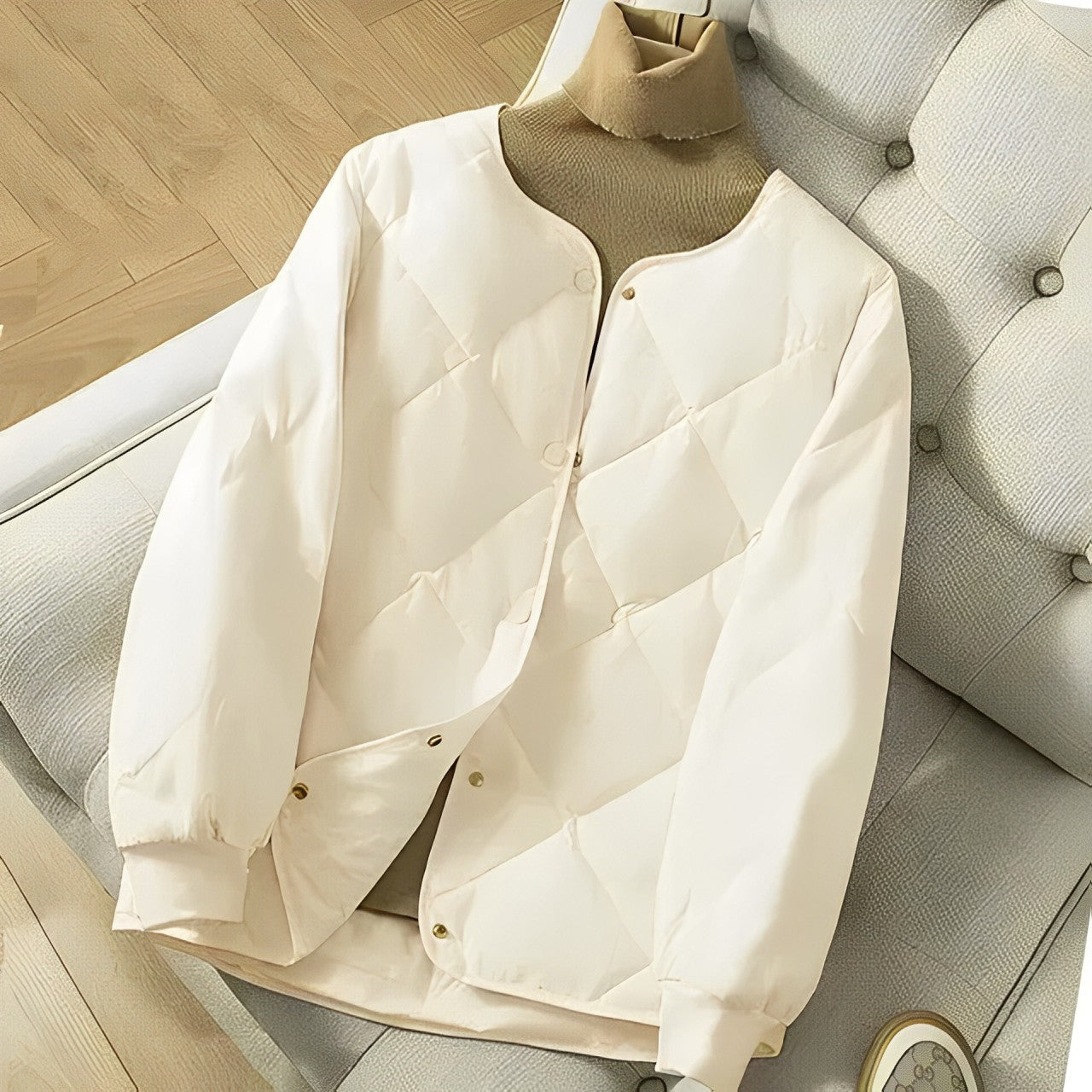 Winterjacke Stepp gefüttert Lässig Knopf
