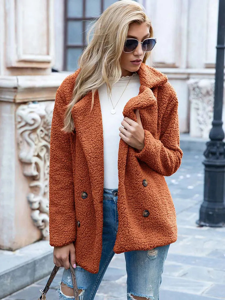 Weiche Damenjacke Teddy Mantel Winter