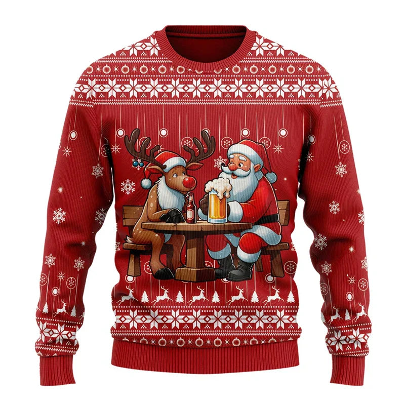 Männer Weihnachts-Pullover Bier Funny Design
