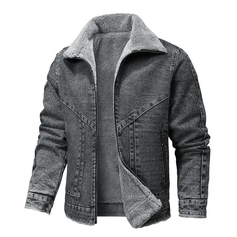 Modisches Denim Fleece Jacket