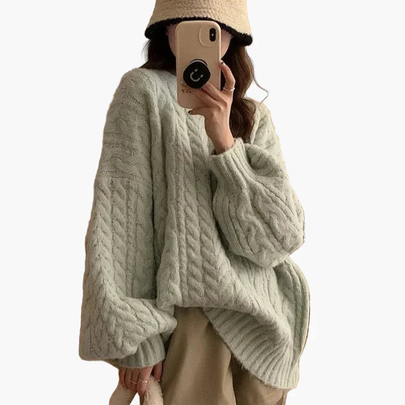 Weite Strickpullover Koreanischer Stil Bequem