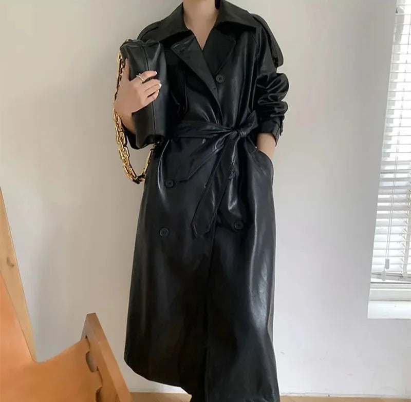 Eco Chic Mantel Damen Vegan Ledermantel Ökologisch