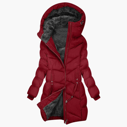Wintermantel Damen Lang Steppjacke Kapuze Warm