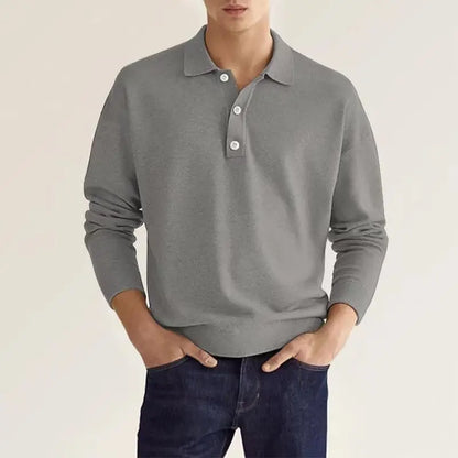 Herren Poloshirt Langarm Modern Freizeitlook