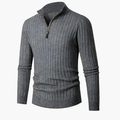Elegantes Strickoberteil Mit Stehkragen Und Halbzipper