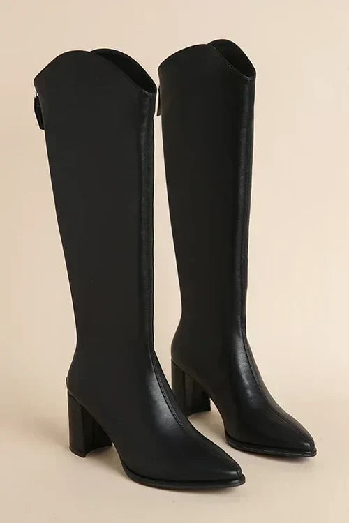 Damenschuhe Winter Stiefel Leder Kniehohe