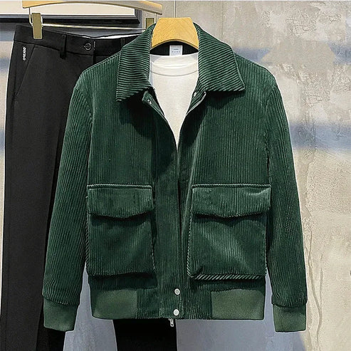 Stylische Herren Cordjacke Modern Schnitt - IdealeKleiden