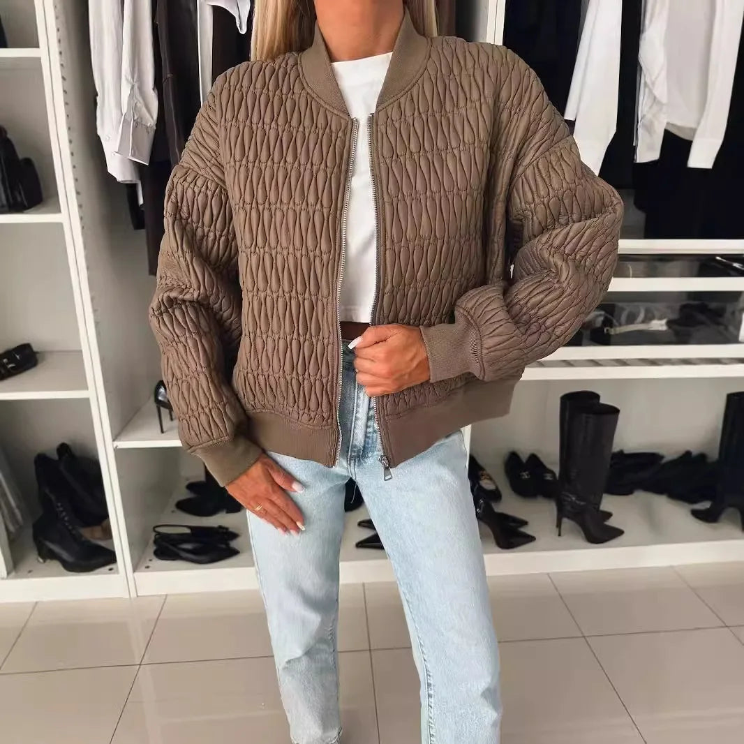 Damen Steppjacke Modern Reißverschluss Vorne