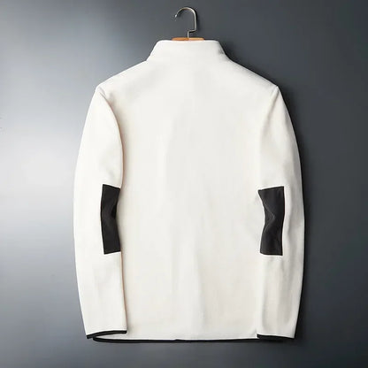 Herren Fleecejacke Sportlich KontrastDetails - IdealeKleiden